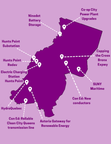 Map of Clean Energy Projects in NY-14