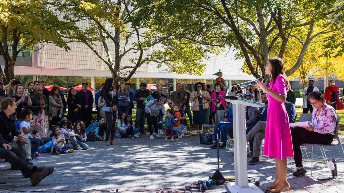 Rep. Ocasio-Cortez at the Hall of Science