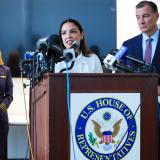 Rep. AOC speaks at Vaughn College Press Conference