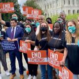 Rep. AOC with Protestors Advocating for an End to Evictions