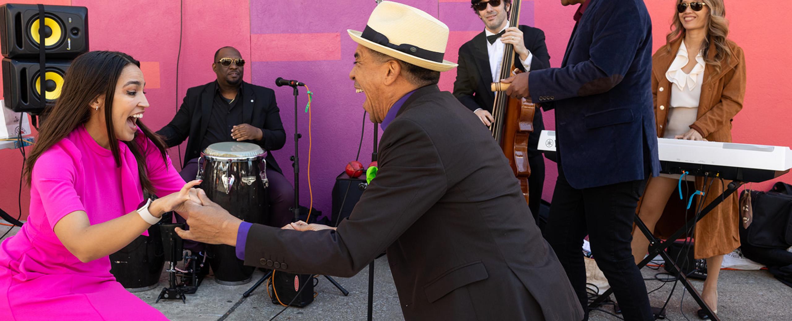 Rep. AOC dances at a local street festival